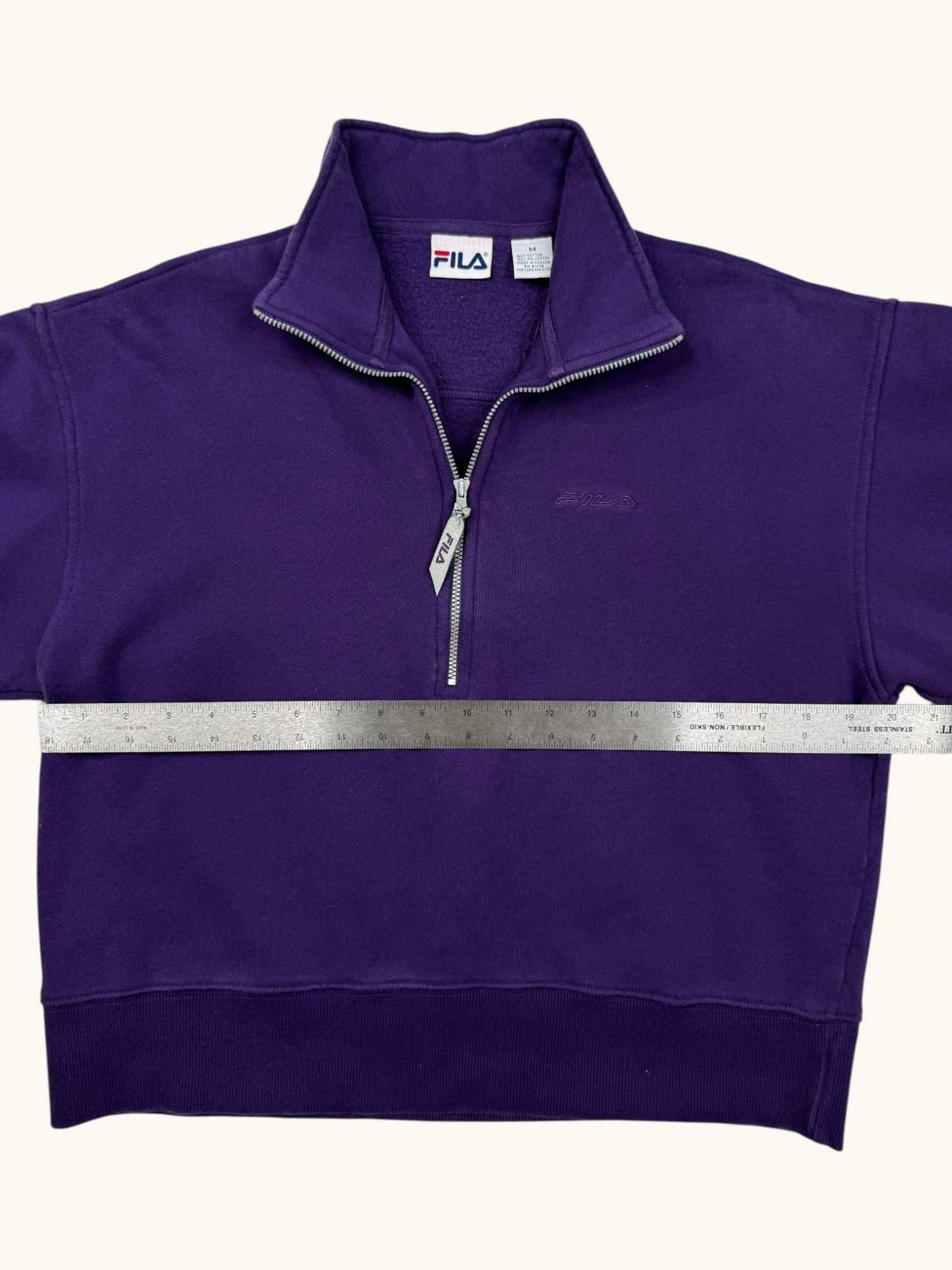 90s Fila Purple Crop Pullover Jacket - M