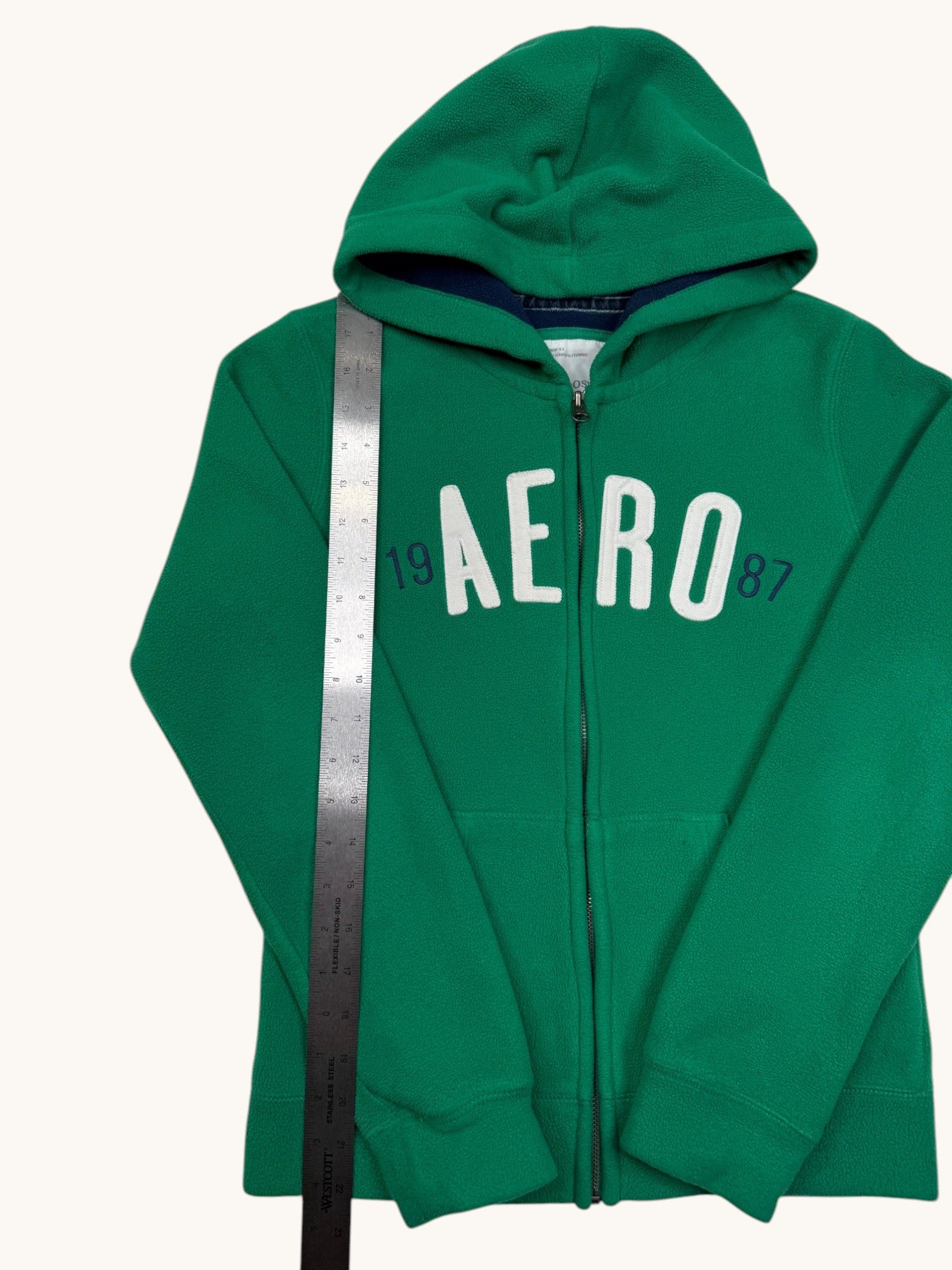00s Aeropostale Green Hoodie Sweatshirt - M