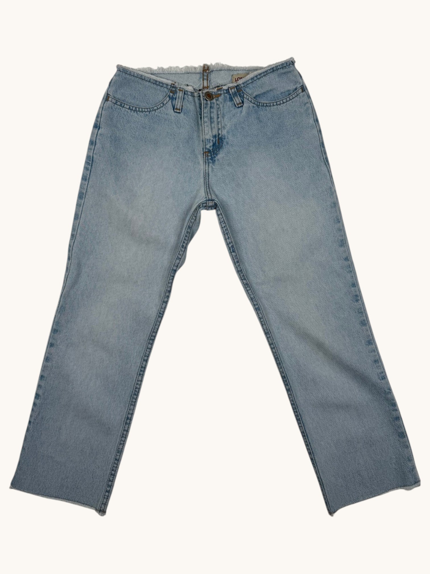 90s London Jean Blue Denim Low Rise Capri Pants - 2