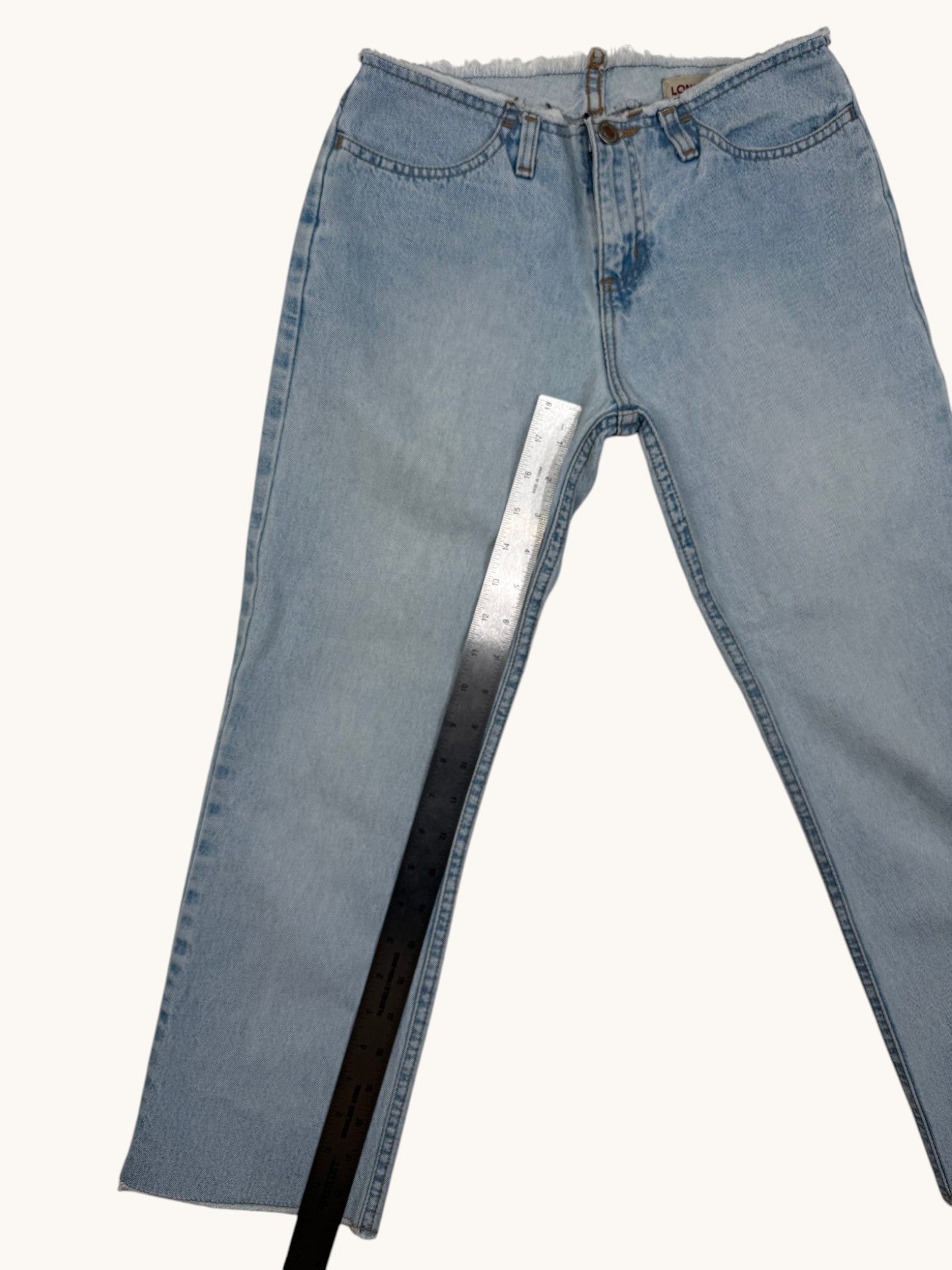 90s London Jean Blue Denim Low Rise Capri Pants - 2