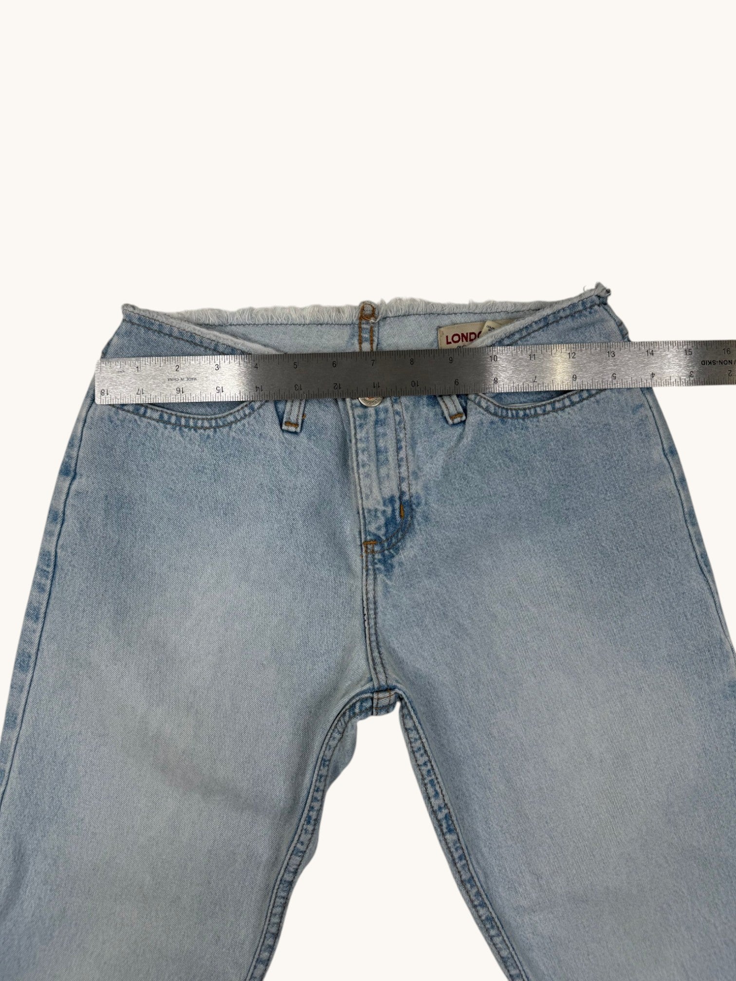 90s London Jean Blue Denim Low Rise Capri Pants - 2
