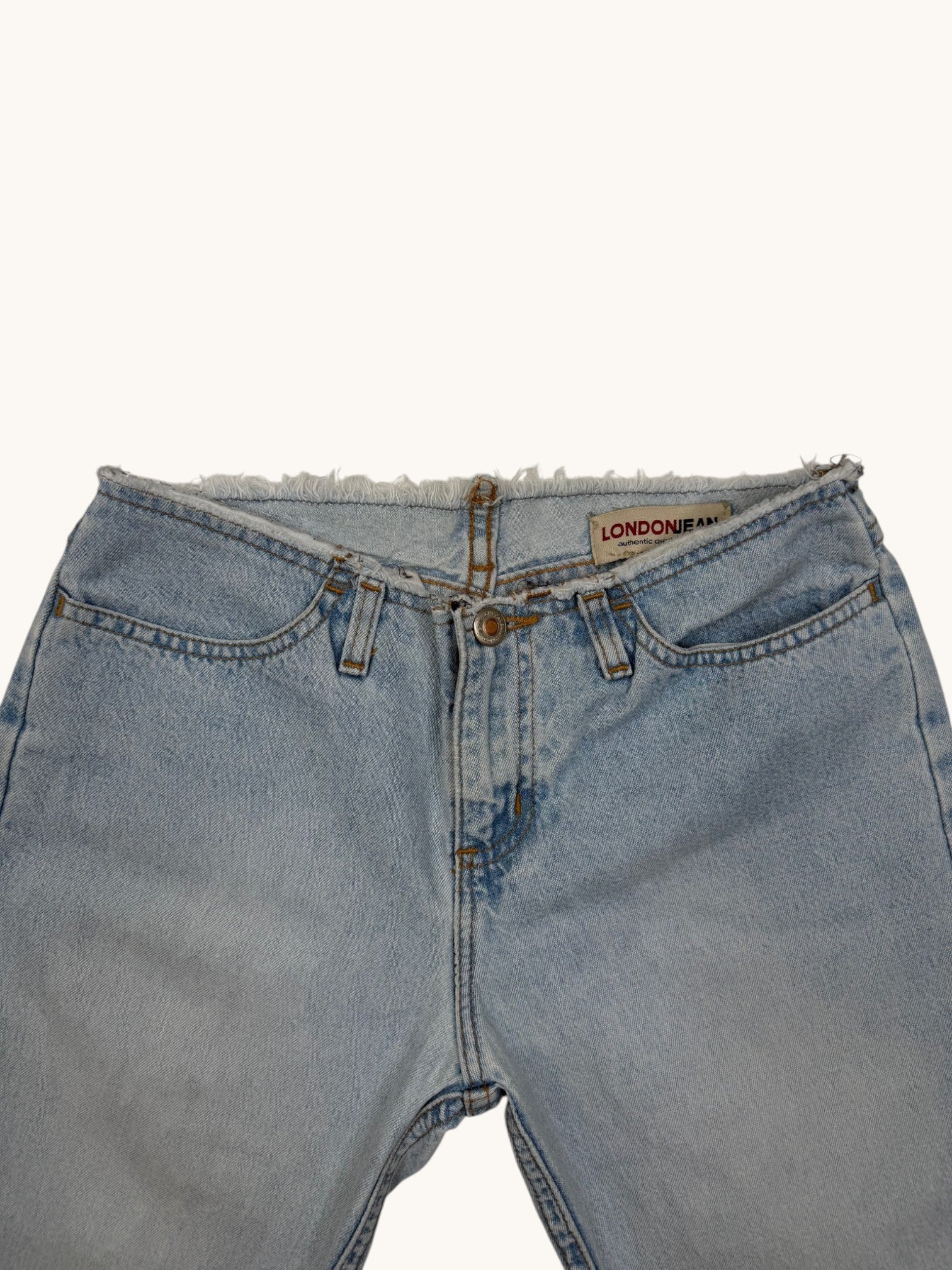 90s London Jean Blue Denim Low Rise Capri Pants - 2