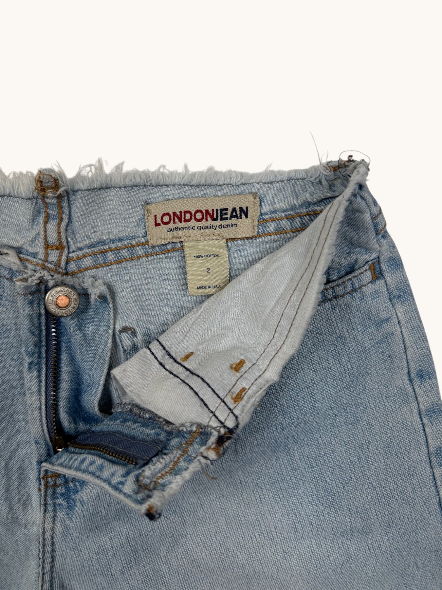 90s London Jean Blue Denim Low Rise Capri Pants - 2