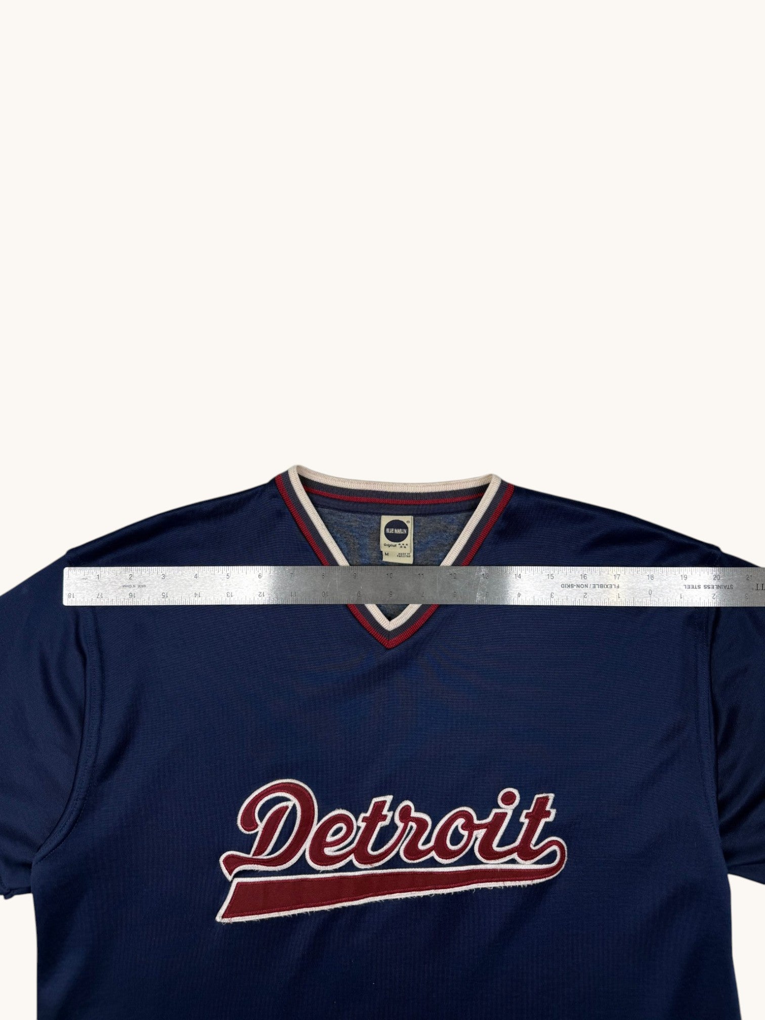 90s Blue Marlin Navy Detroit Jersey - M
