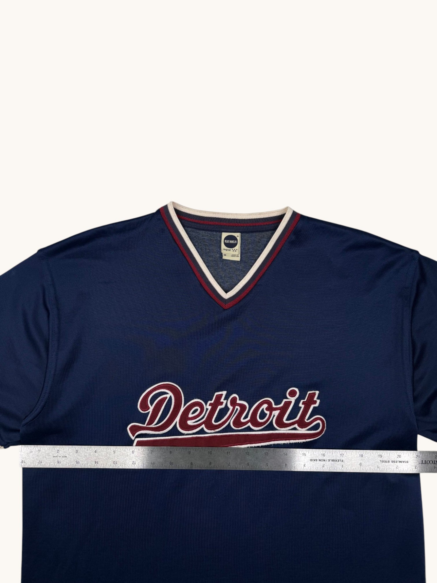 90s Blue Marlin Navy Detroit Jersey - M