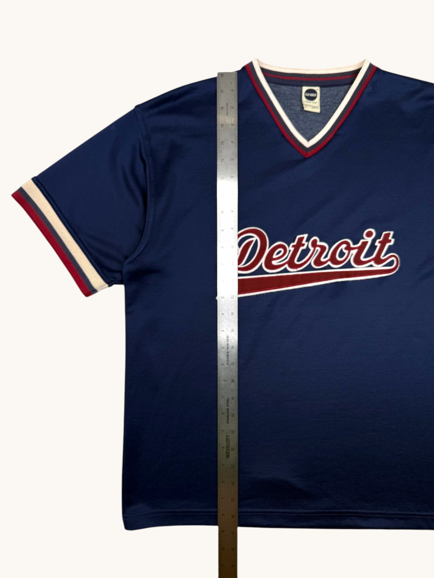 90s Blue Marlin Navy Detroit Jersey - M