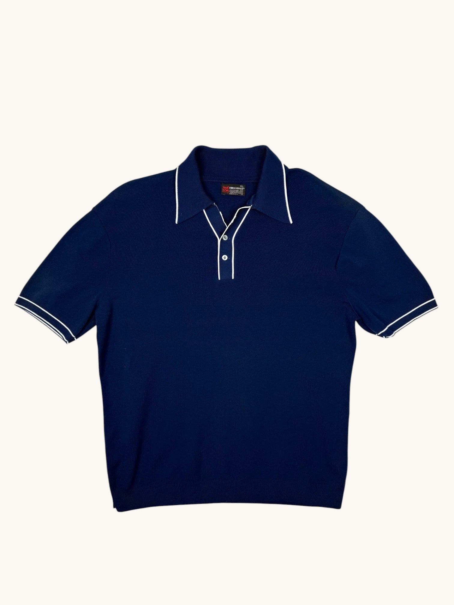 70s BANLON Navy Polo Top - XL