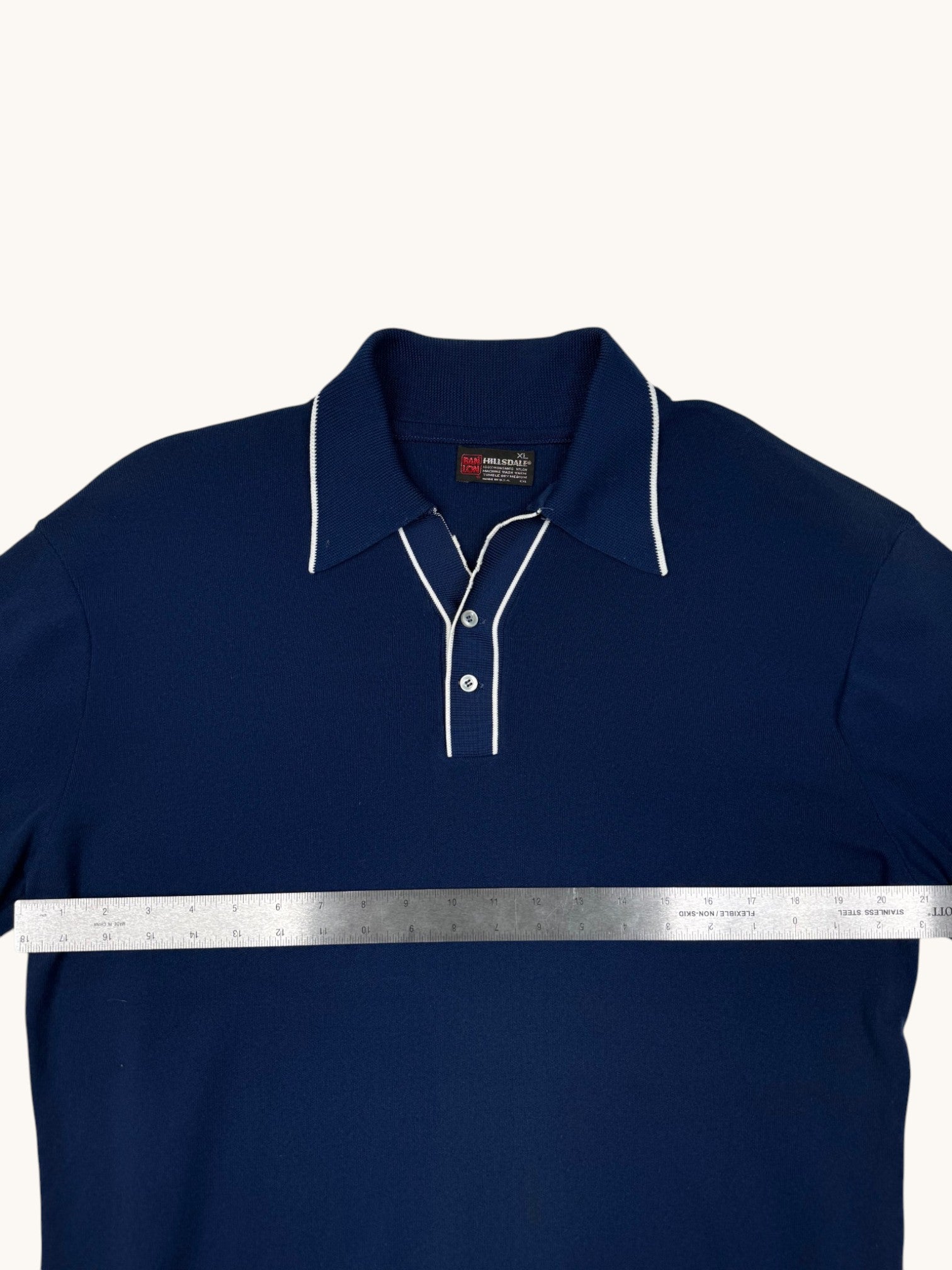 70s BANLON Navy Polo Top - XL