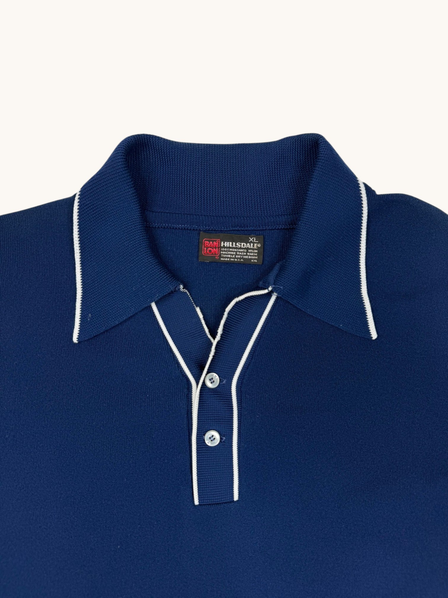 70s BANLON Navy Polo Top - XL
