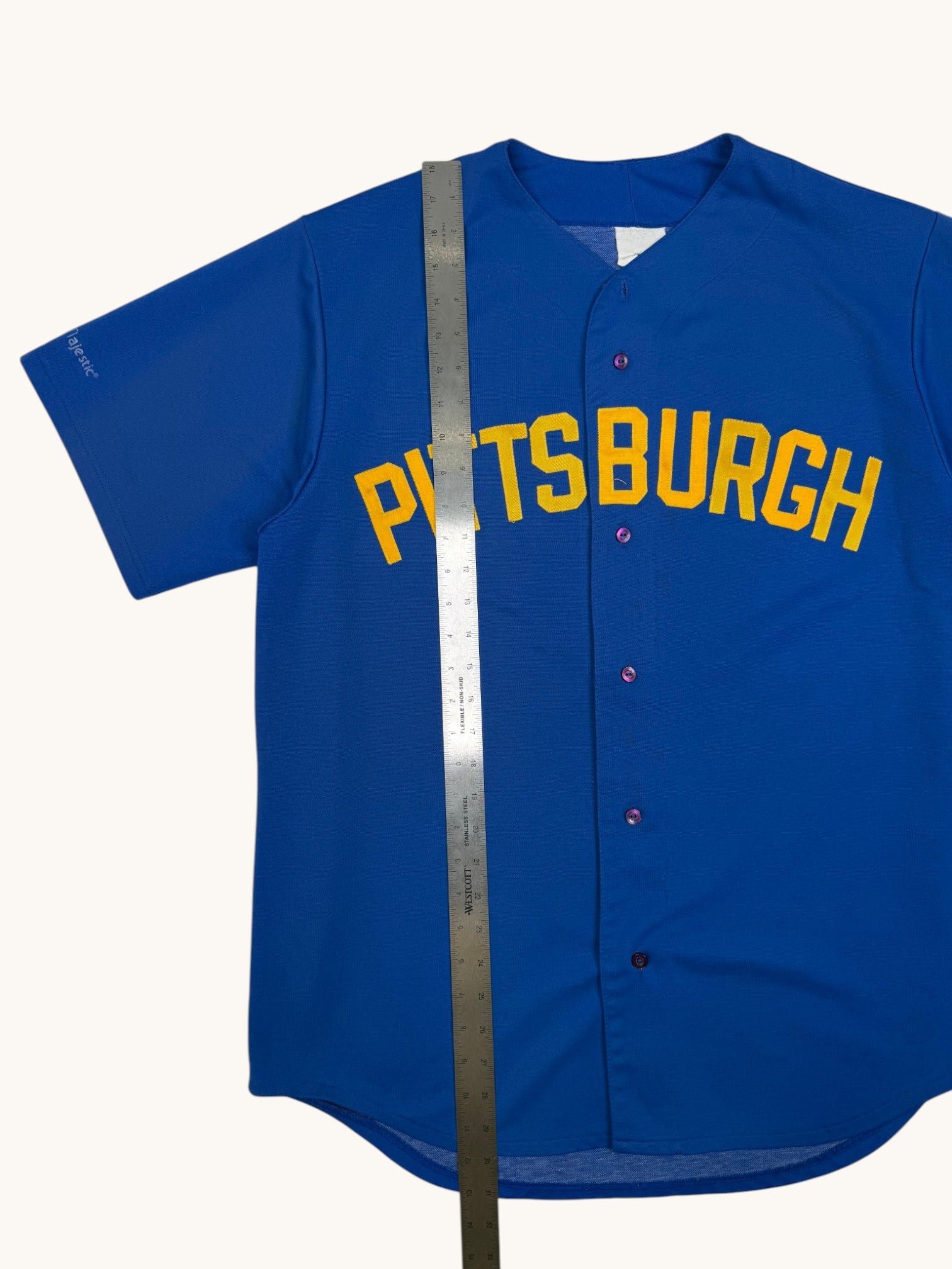 90s Majestic Pittsburgh Blue Baseball Jersey