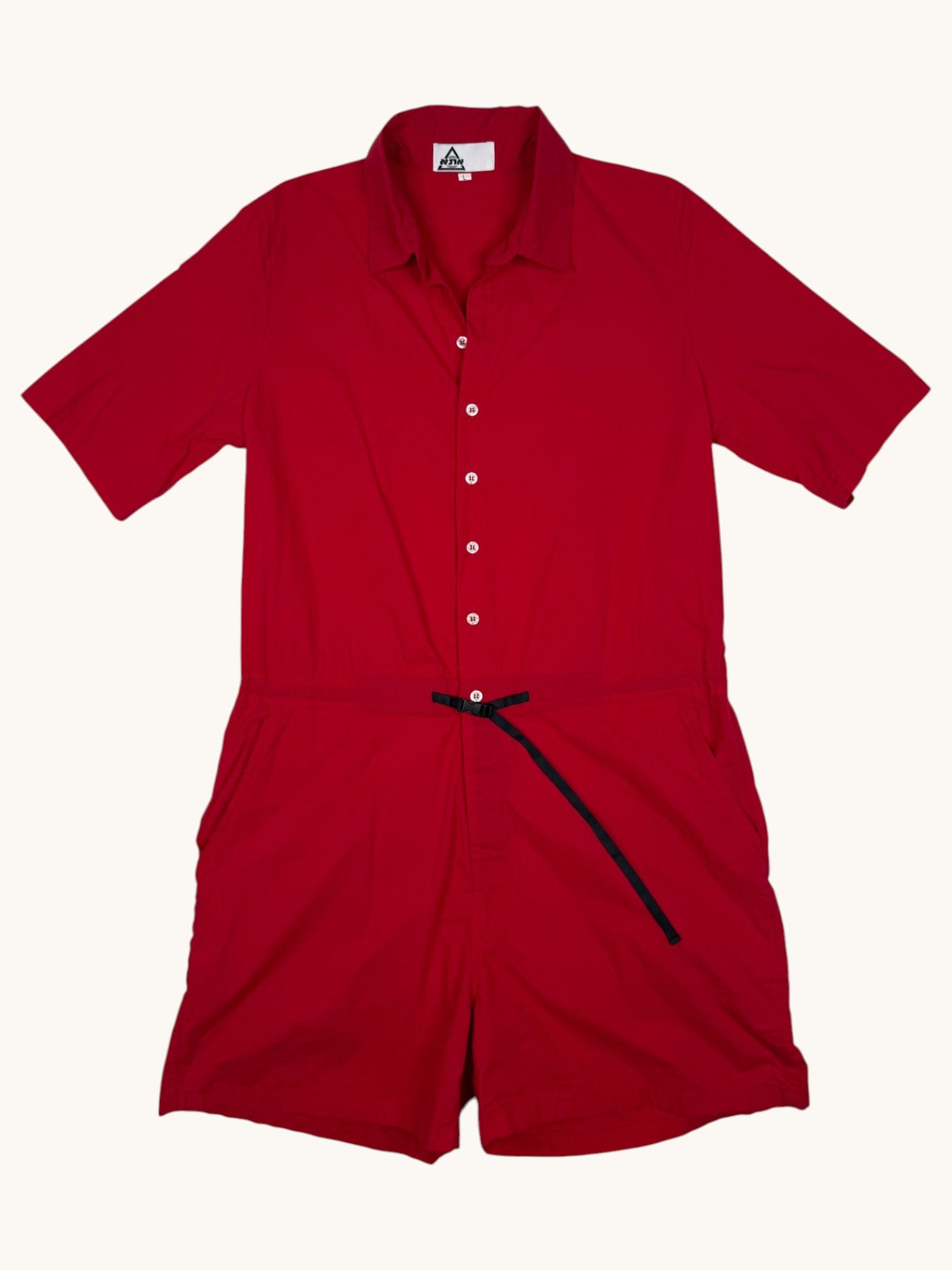 90s Ata Red Romper - L