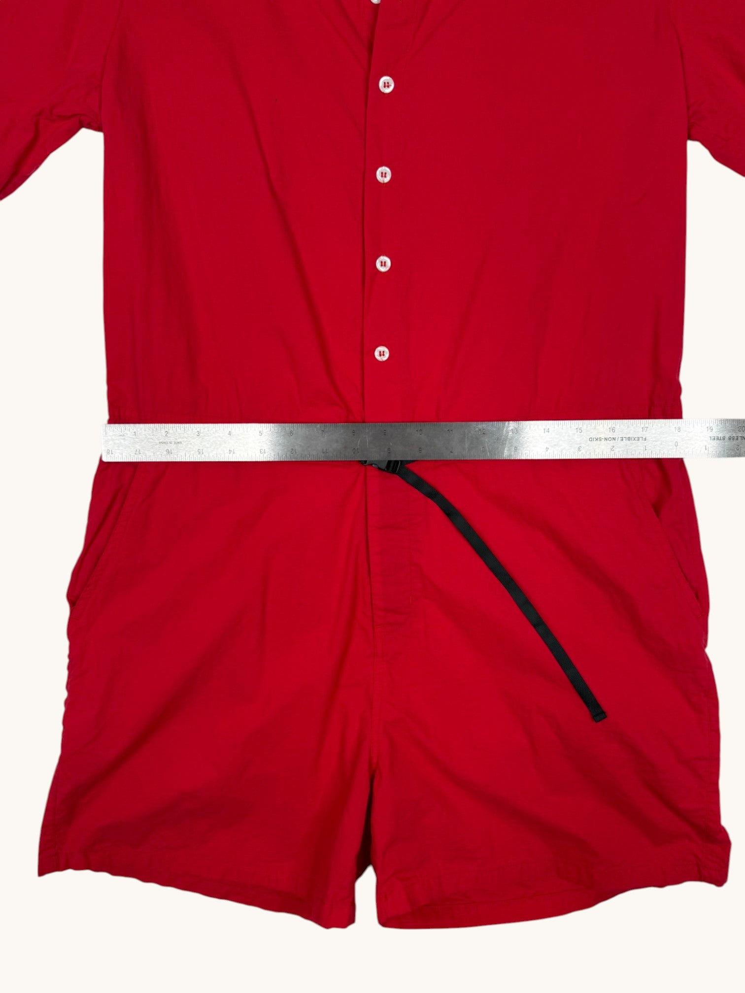 90s Ata Red Romper - L