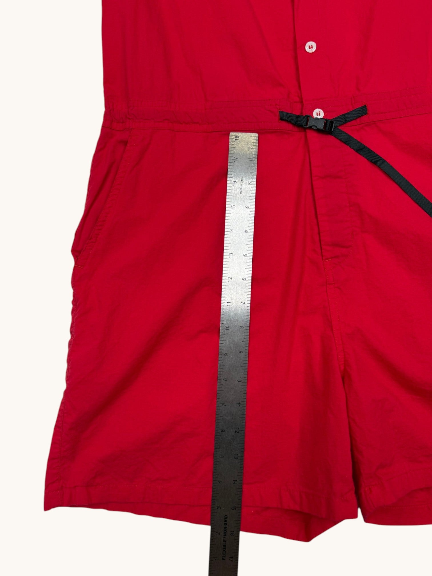 90s Ata Red Romper - L