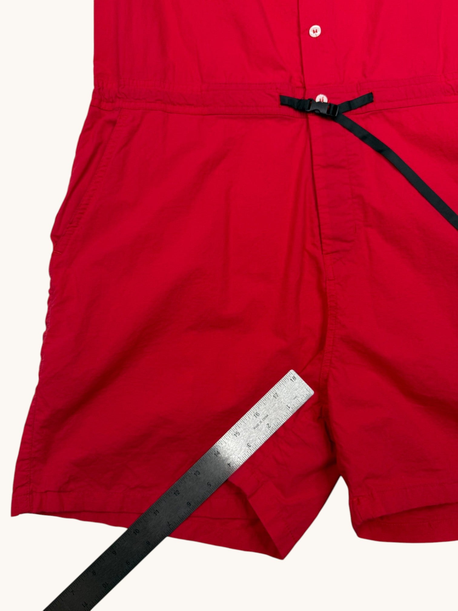 90s Ata Red Romper - L