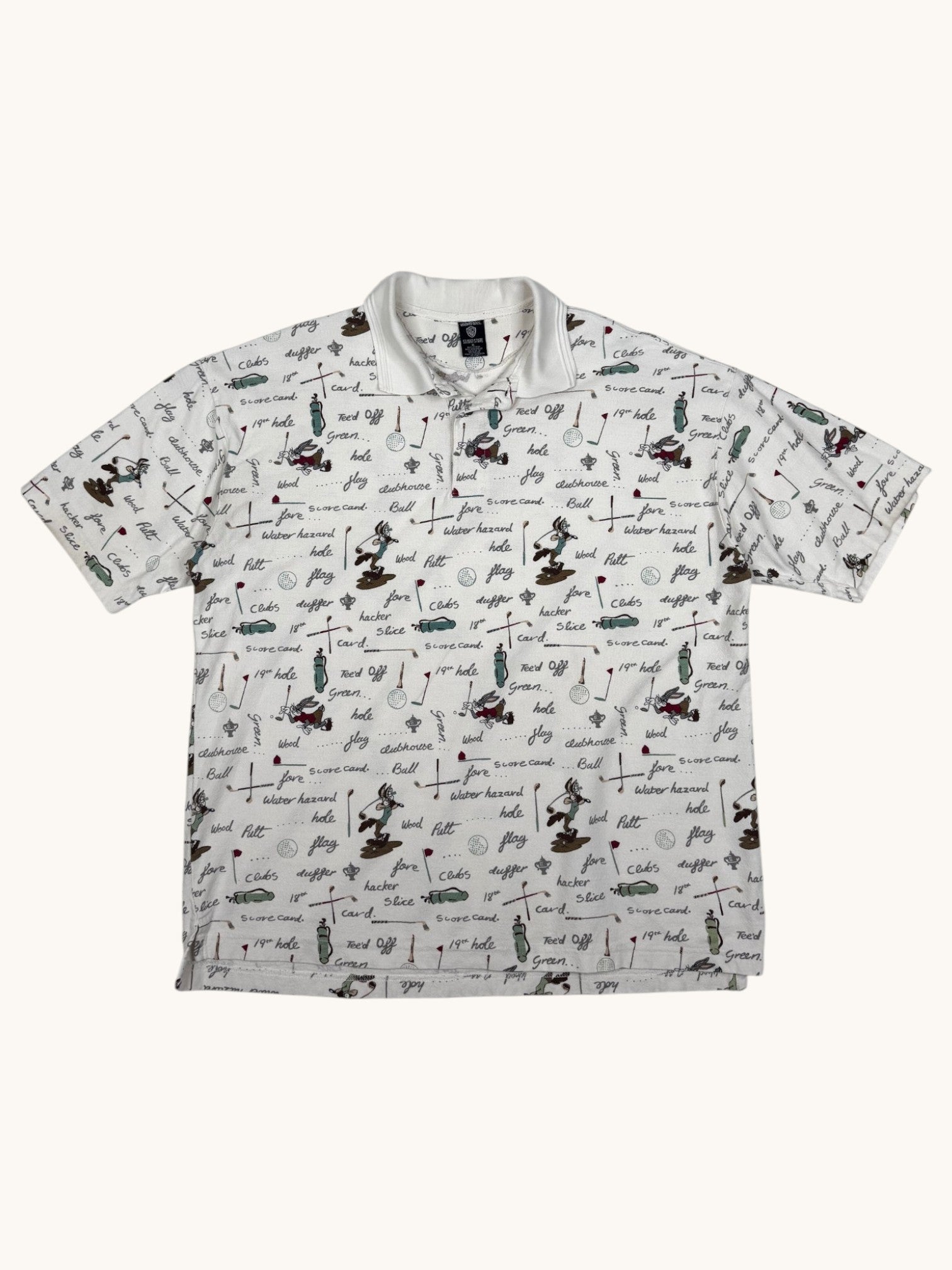 90s Warner Bros Looney Tunes Polo Shirt - XL