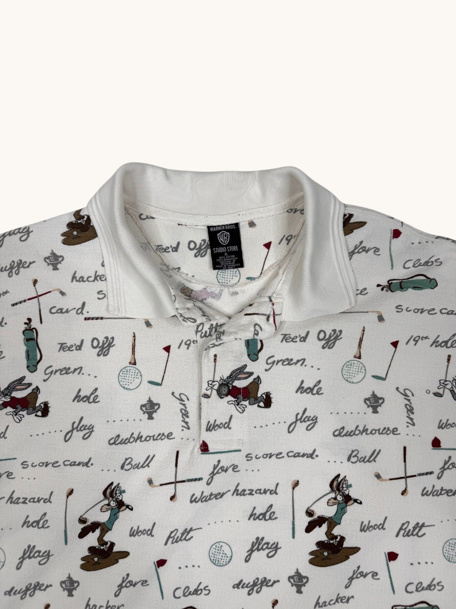 90s Warner Bros Looney Tunes Polo Shirt - XL