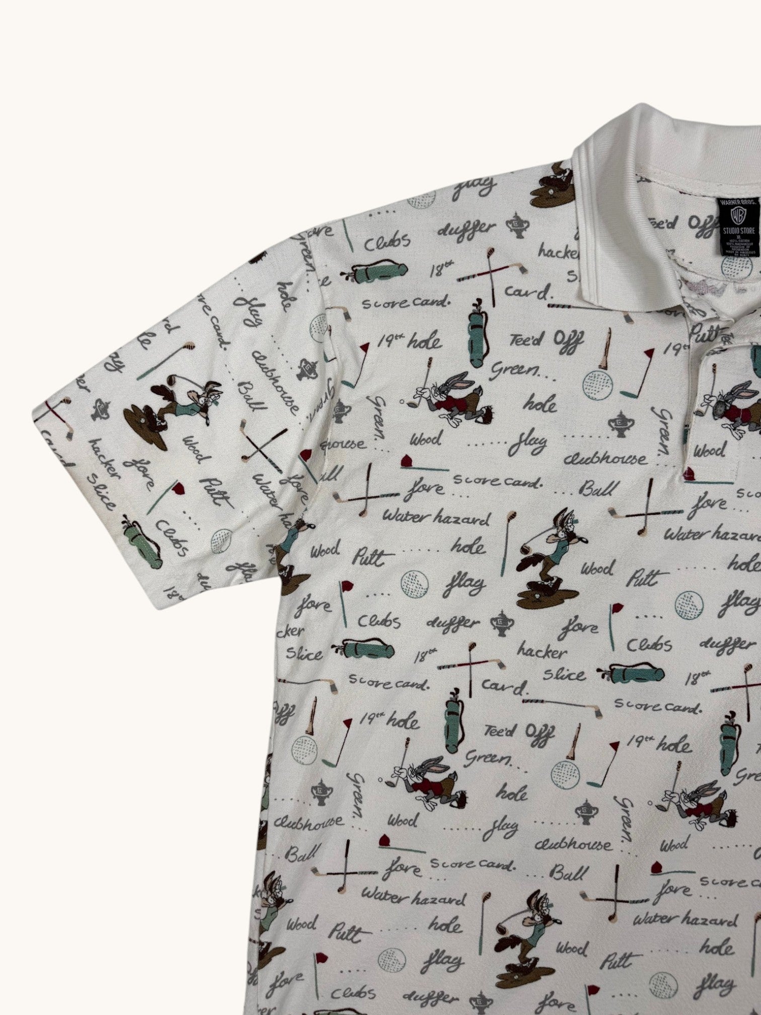 90s Warner Bros Looney Tunes Polo Shirt - XL
