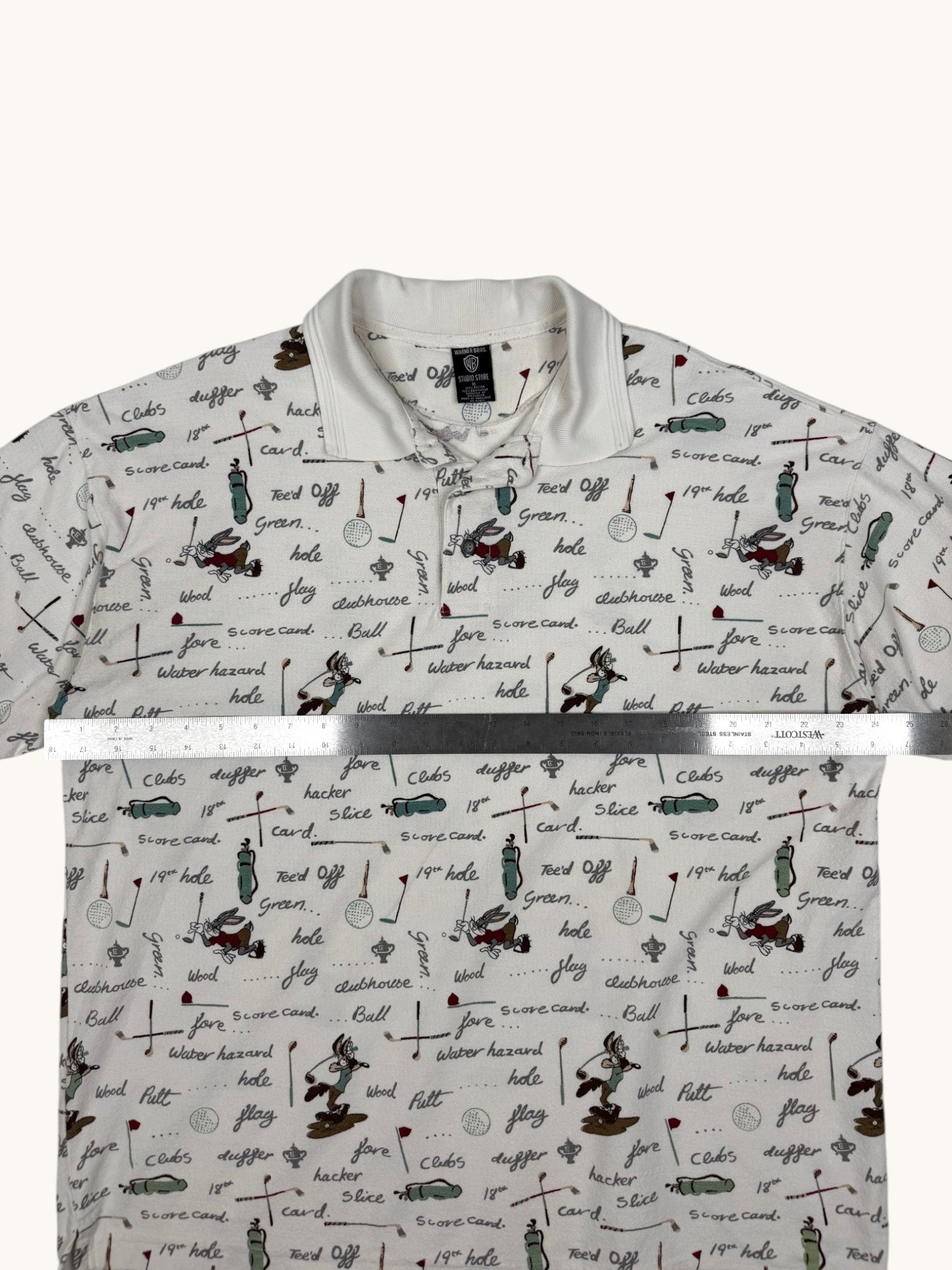 90s Warner Bros Looney Tunes Polo Shirt - XL